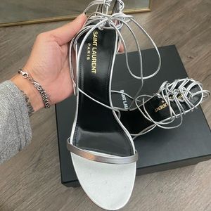 Saint Laurent Lexi metallic leather sandals